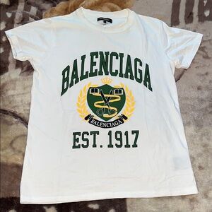 Balenciaga White T-Shirt with Graphic Design
